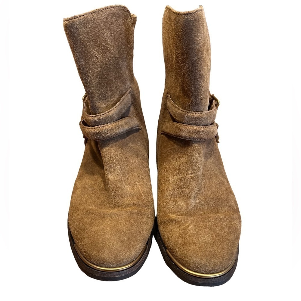 UGG AUSTRALIA Kelby Harness Ankle Boot 1019151 Golden Brown Suede Size 8…​​​​